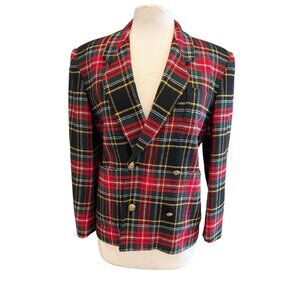 Vintage Rafferty Ladies Plaid Blazer made in Japan Size 7